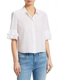 Frame - Ruffle Sleeve Top at Saks Fifth Avenue